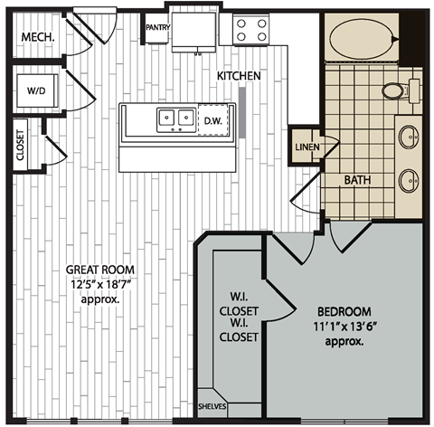 A8 Floor Plan at Arise Riverside, Austin, 78741